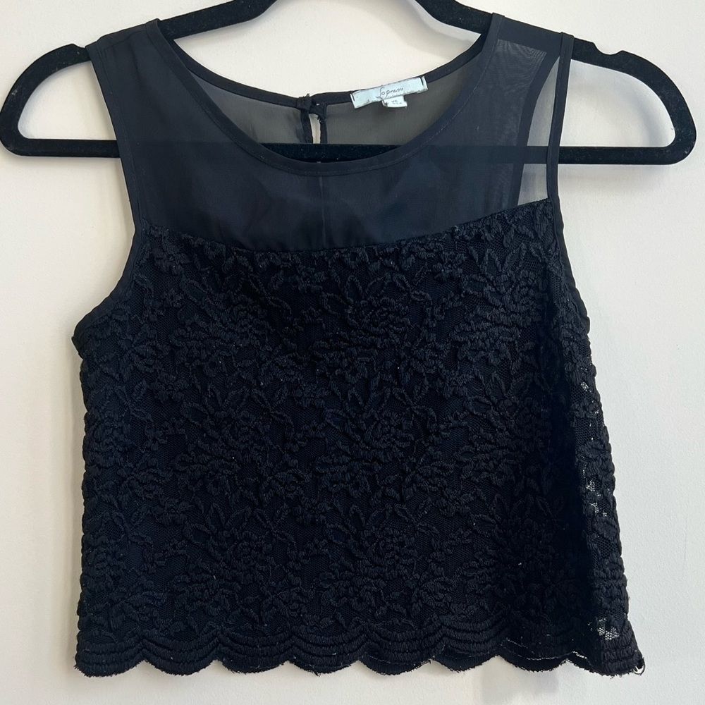 Soprano Black Lace Crop Top